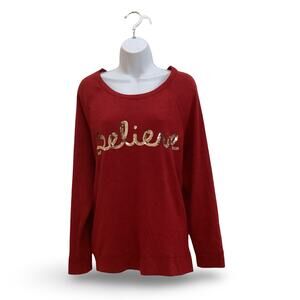 Faded Glory BELIEVE Sweater Top
